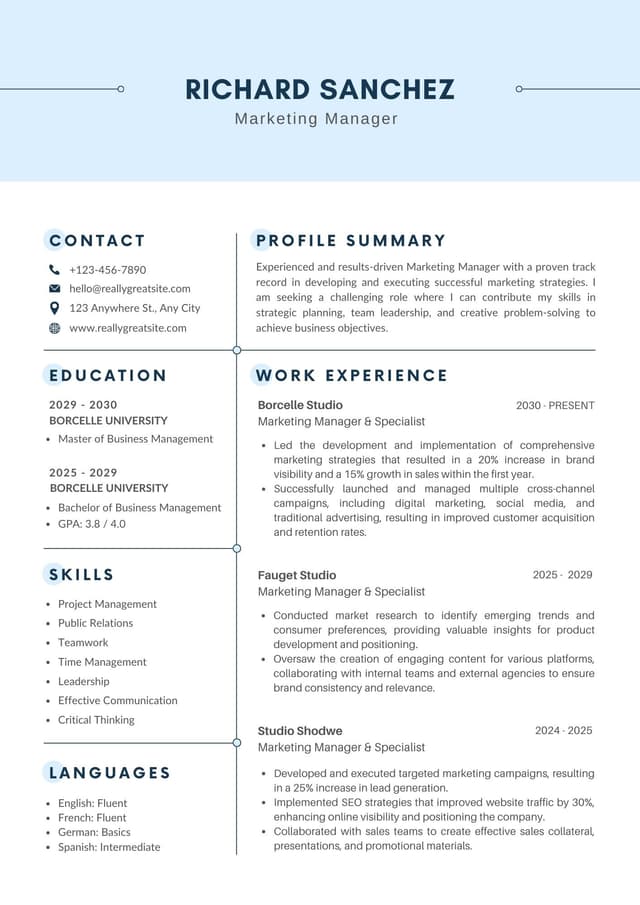 Resume Template 1